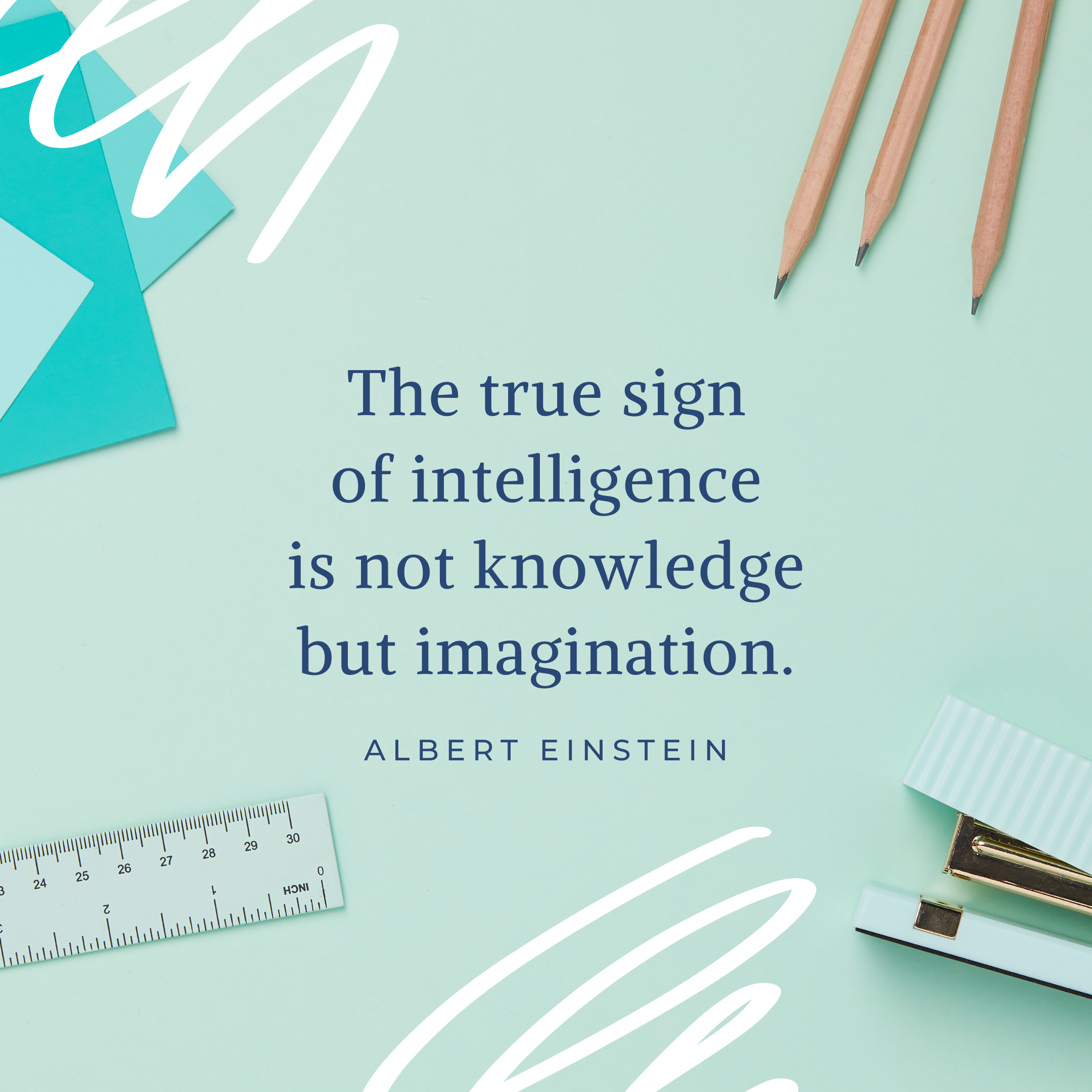 Mint Green and Blue Desk Space Instagram Post