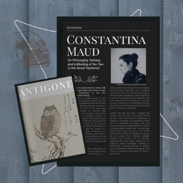 Greek Fantasy Author Constantina Maud interview Antigone Zine Summer Issue